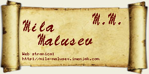 Mila Malušev vizit kartica